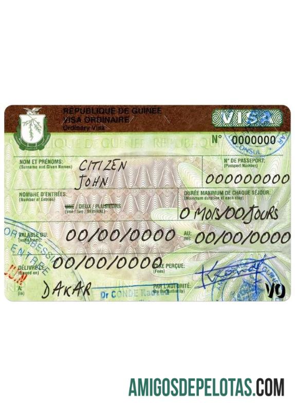 Visto de viagem para Guiné amostra